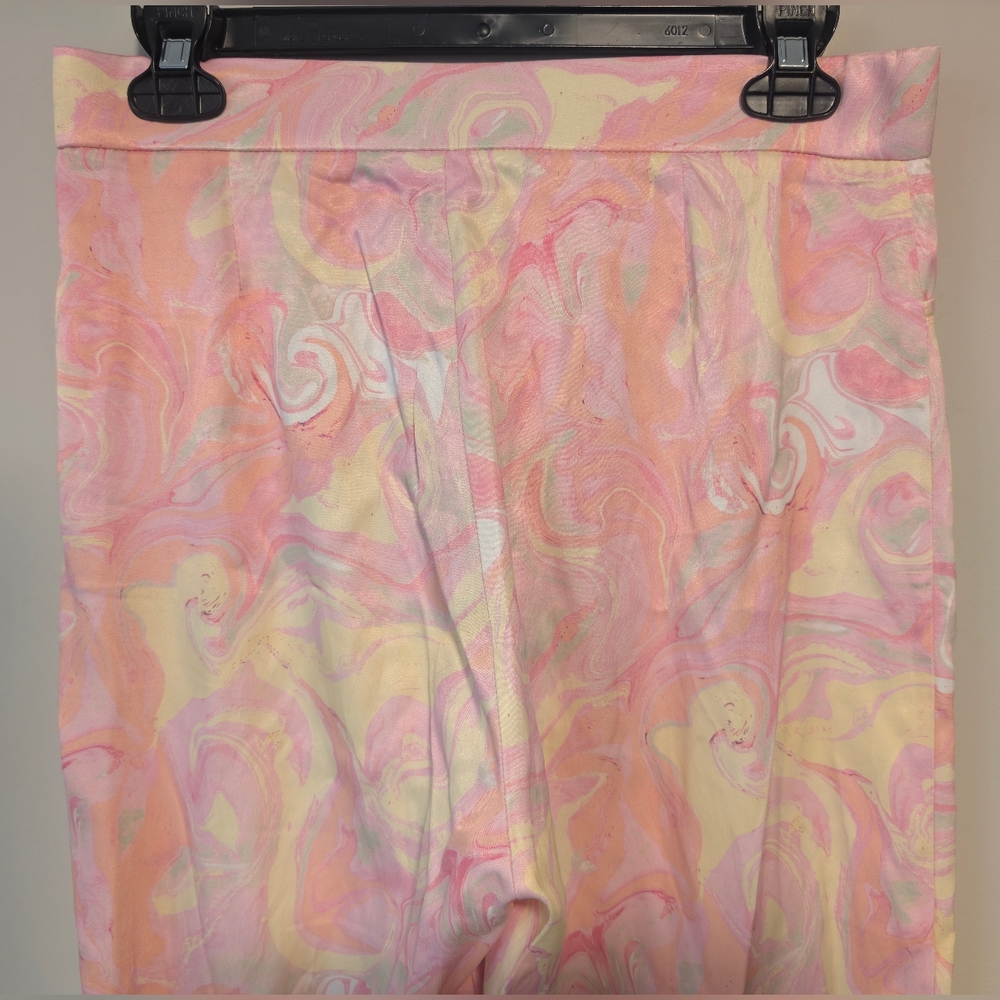 Zara Retro Womens Flare Pants With Flowers & Split Bottom Size Medium New No Tag - Picture 11 of 16